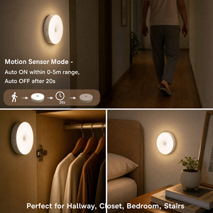 Lampe de nuit LED sans fil rechargeable avec détecteur de mouvement pour placard, magnétique Type-C, 3 températures de couleur - Product Image 6