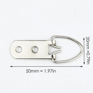 Colgador de anillo en D de Metal niquelado, colgador de espejo de foto de dos agujeros, ganchos colgantes para cerraduras - Product Image 4