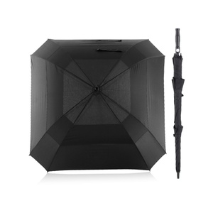 Extra Large 62 Inch Automatic Open Double Canopy Vented <b>Windproof</b> Straight Golf <b>Umbrella</b> Custom Logo Square Golf Cart - Product Image 1