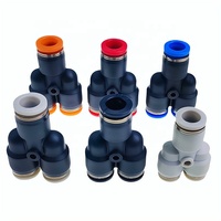 4mm/6mm/8mm/10mm/12mm/14mm/16mm 3/8, 1/8, 1/4, 1/2 pouces Pneumatic Push Fit Fittings Plastic Pneumatic Air Tube Fittings