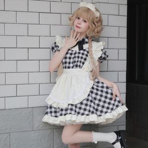 British Style Plaid Maid Costume Cosplay Outfit Plus Size Anime Lolita Uniform Dress Summer 2023 - Product Image 2