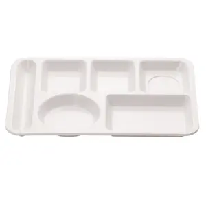 14 inch melamine thực phẩm chia tấm 5 ngăn ăn trưa khay Màu khay nhựa với ngăn