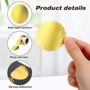 50mm 250pcs embosser tem vòng bánh Dán Vàng Bạc thép con dấu giấy chứng nhận phong bì lưu trữ Hộp Quà Tặng Mark abels - Product Image 5