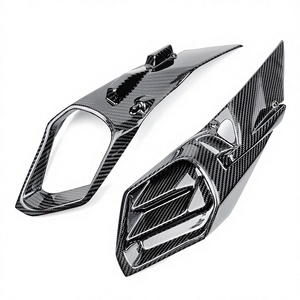 Cache d'admission d'air avant en fibre de carbone noir brillant pour moto <span class=keywords><strong>KAWASAKI</strong></span> <span class=keywords><strong>H2</strong></span> <span class=keywords><strong>H2R</strong></span> 2015-2023, protection de remplacement d'origine - Product Image 1