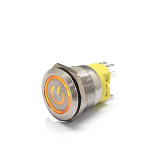 FILN impermeável 110v travamento momentâneo 7 pinos botão interruptor vermelho azul verde amarelo branco interruptor de botão de aço inoxidável - Product Image 1