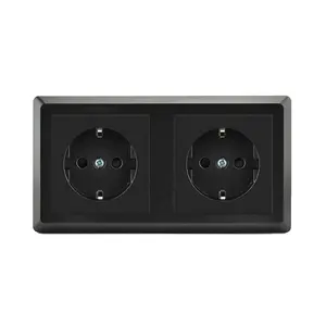 Leishen CE ROHS Certification Double Outlet EU Standard German Wall Socket 16A European Round Hole Power Outlet AC 250V