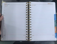 Agenda mensuel quotidien 2027, carnet à spirales, couverture rigide de qualité supérieure, A5, 320 pages, carnet de notes avec protection d'angle dorée, cadeaux d'entreprise