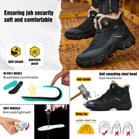 Chaussures de sécurité OEM d'hiver imperméables pour la randonnée, légères, sportives, pour usage industriel, avec embout en acier, en daim et toile, mi-montantes
