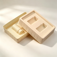 Insert en blister floqué multi-cavités personnalisé, surface en velours doux, doublure en plastique pour boîte cadeau, emballage de produits cosmétiques