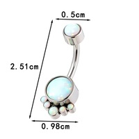 Cincin Pusar Titanium ASTM F136 14G Hipoalergenik Berulir Internal Perhiasan Tindik Pusar untuk Kulit Sensitif