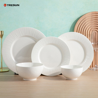 Service de table élégant en porcelaine fine TRESUN, vaisselle blanche pour restaurants HoReCa, assiettes de cuisine, ensemble de vaisselle en porcelaine