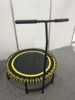Mini trampoline pliable portable pour adultes, intérieur/extérieur, 40 pouces, en PVC/plastique, avec barre de maintien, pour garçons et filles