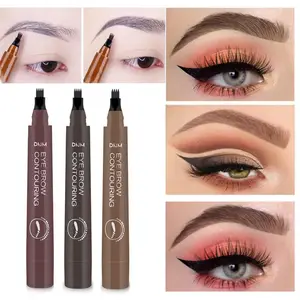 3D Augenbrauen stift Wasserdichte Gabel spitze Augenbrauen Tattoo Bleistift Langlebiger profession eller feiner Sketch Liquid Eye Brow Pen