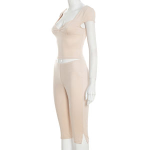 Viviblook C26ST002 Conjunto de verano para mujer, camiseta de manga corta, pantalones cortos, conjunto informal de dos piezas - Product Image 3