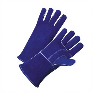 Heavy-Duty Reinforced Cowhide Split Leather Welding <b>Gloves</b> Flame Retardant Abrasion Heat Resistant Safety <b>Gloves</b> ANSI Class 1 - Product Image 1