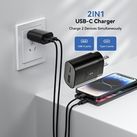 Hoge kwaliteit telefoonladers 25 watt Type-C oplader Origineel QC 3.0 25W GaN-lader PD PPS Dual Port snellader voor Android