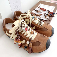 Breloques de chaussures perlées pour bottes Martin et baskets, clips de chaussures en cuir à pompons avec perles d'ambre, accessoires de chaussures bohèmes vintage