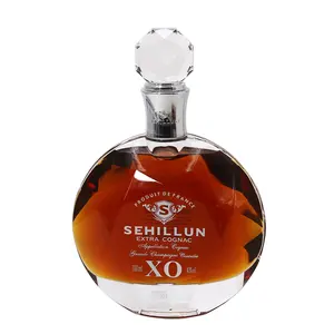 Glass Bottles Supplier Custom 700ml 1L 3L Glass Round Liquor Bottle Whisky Vodka Brandy Bottle