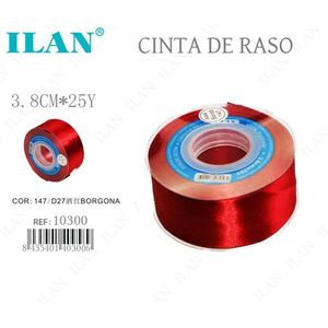 ริบบิ้นผ้าซาติน Ilan ขนาด 3.8 ซม. x 25 หลา สีเบอร์กันดี สำหรับงานประดิษฐ์และตกแต่ง - Product Image 1