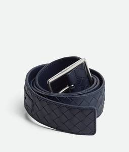 Cinturón de Cuero Genuino Tejido Intreccio para Hombre, Estilo Casual Diario, con Hebilla de Pin, Diseño de Diseñador, para Jeans, Marca Bottega BV Veneta - Product Image 3