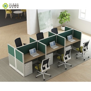 Últimas estaciones de trabajo de oficina modulares 6 cubículos de oficina de clúster Centro de llamadas Partición de mesa de oficina - Product Image 1