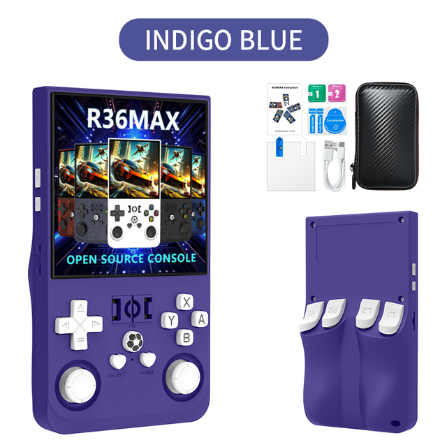 R36 Max Console 128gb 15000+games 4 Inch HD Screen Retro Mini Retro Handheld Game Console 4000mAh R36SMAX With Accessories