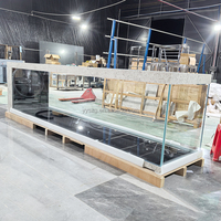 Aquarium sur mesure pour fruits de mer de restaurant, 3230L, avec cadre en ardoise, 380cm de long, en verre, pour poissons vivants