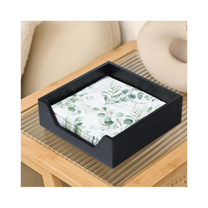 Servettenhouder voor op tafel, houten servetdispenser met grote zijopening voor papieren servetten, vierkante servettenhouder in boerderijstijl - Product Image 3