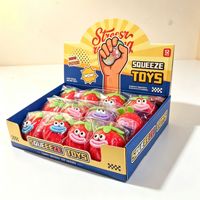 Jouet anti-stress en forme de fraise à presser, mignon et amusant, gadgets de décompression en plastique, cadeau promotionnel, jouet de décompression à rebond lent