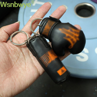 Porte-clés en cuir PU pour événements et souvenirs, avec logo personnalisé imprimé en usine, mini sac de frappe 3D et gants de boxe, idéal pour la gym et le sport