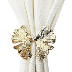 Gold Bowknot Metal Napkin Rings for Party <b>Table</b> Settings-Stocked - Product Image 3