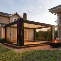 Pergola motorisée en aluminium bioclimatique toutes saisons avec panneaux solaires Pergola solaire photovoltaïque à persiennes pour arrière-cour/jardin