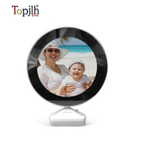 Topjlh Offres Spéciales blanc Sublimation LED miroir magique Design personnalisé miroir de maquillage rond avec lumières pour décoration de salle de bain