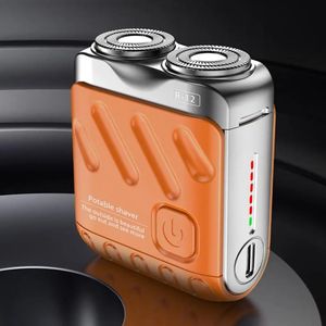 Afeitadora Portátil Moderna con Control Táctil, Recargable e Impermeable para Hombres, en Colores Azul, Naranja y Negro - Product Image 3