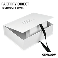 Boîte cadeau rigide personnalisée en forme de livre blanc avec fermeture à ruban, insert personnalisé, emballage en carton de luxe pour souvenirs