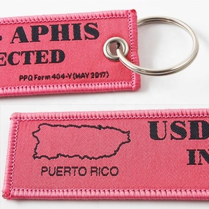 Porte-clés personnalisé en tissu sergé avec logo brodé, étiquette tissée anime, taille personnalisée, cadeaux promotionnels de marque, décoration de porte-clés - Product Image 5