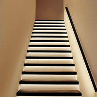 Rampe murale moderne en acier inoxydable pour escaliers avec éclairage LED