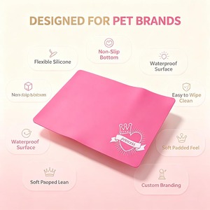 Custom Silicone Pet Feeding <b>Mat</b> Waterproof Non-Slip Multi-Color Options for Dog & <b>Cat</b> Bowls OEM/ODM Available No Dropshipping - Product Image 3