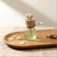 Bouteilles diffuseurs de parfum en verre vides en gros avec bâtonnets en bois et bouchon argenté, logo personnalisé, pour parfum et désodorisant d'ambiance