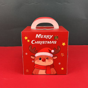 Caja <span class=keywords><strong>de</strong></span> <span class=keywords><strong>Regalo</strong></span> Ecológica Personalizable <span class=keywords><strong>de</strong></span> Cartón Blanco, Plegable, para Manzanas Navideñas, con Asa - Product Image 6