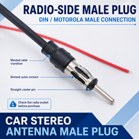 Amplificateur de signal d'antenne radio de voiture en ligne DIN mâle-femelle avec câble d'alimentation séparé