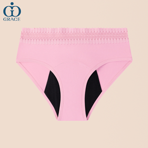 <span class=keywords><strong>Braga</strong></span> de encaje de malla de 4 capas, Calzones Menstruales a prueba de fugas, bragas fisiológicas de algodón orgánico para <span class=keywords><strong>postparto</strong></span> - Product Image 3