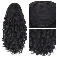 Queue de cheval synthétique courte et bouclée Yaki pour femmes européennes et américaines, avec cordon de serrage, en fibre haute température, extension de cheveux effet perruque