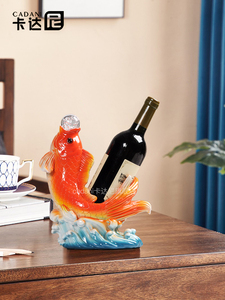 คราฟโคอิปลาเรซินหัตถกรรมสไตล์จีนชั้นวางไวน์แดงเครื่องประดับสำหรับห้องนั่งเล่นทางเข้าตู้ไวน์ - Product Image 3