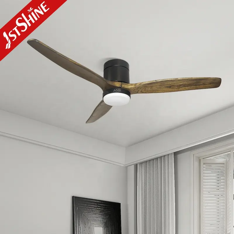 1Stshine Plafond Ventilator 3 Natuurlijke Hout Bladen Dc Plafond Ventilator Met Led 15W Licht