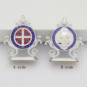 4.7x5.5cm St. benedetto medaglione cattolico ciondolo medaglione in metallo artigianato religioso per la famiglia chiesa casa e auto decorazione - Product Image 4