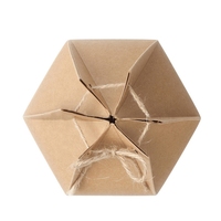 Boîte à sucre créative hexagonale en papier kraft avec gaufrage, pelliculage brillant, revêtement UV, finition invisible, recyclable, taille personnalisable