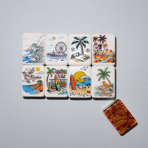 Juego de Mahjong Americano de Lujo Moderno, Tamaño Profesional (1.26" X 0.95" X 0.63") - Portátil, 160 Fichas, <span class=keywords><strong>Serie</strong></span> 'Surfing Dog' - Product Image 4
