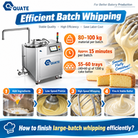 Machine d'aération de crème automatique à écran tactile PLC programmable, multi-étapes (quatre étapes), à cuve fermée et hygiénique, pour l'industrie alimentaire et la boulangerie