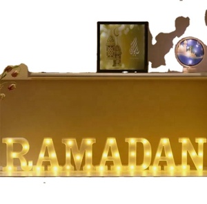Muslim Home Party Table Decoration Ramadan Mubarak Eid <b>Light</b> <b>up</b> Letters White Plastic 30SET Reusable - Product Image 4